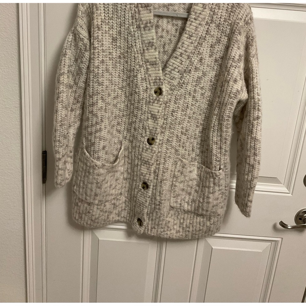 Madwell speckled ribbed cardigan sweater. Size small